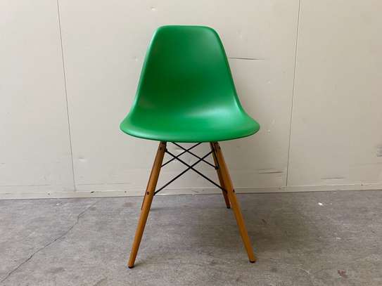 green plastic Eames outdoor chair image 1