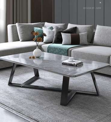 Rectangular Marble Top Living Room Coffee Table image 2