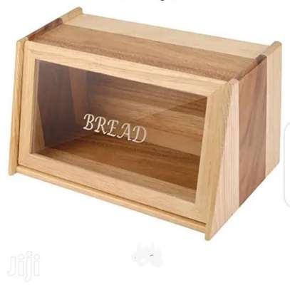 Bread Box*Wooden With Glass Lid image 2