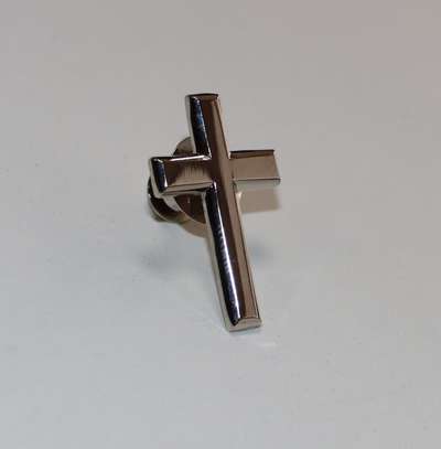 Cross (silver) Lapel Pin Badge image 2