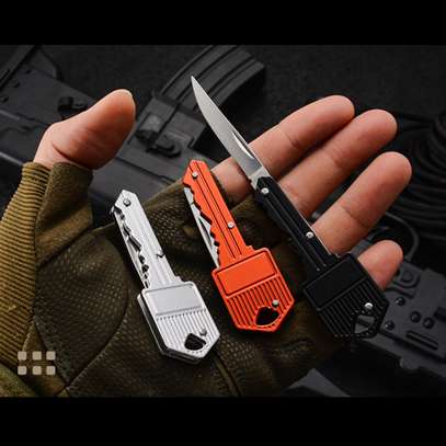 Hidden Key Shape Folding Knife Holder Keychain Portable Mini image 5