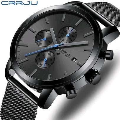 CRRJU Fashion Mens Watches Top Brand Luxury Quartz Watch image 1