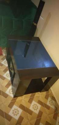 Dark Mahogany Coffee Table with a Glass top image 1