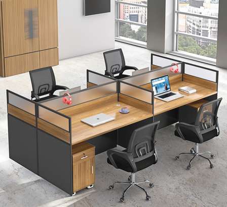 Office Workstation : Modern 4-Way Office Workstation image 6