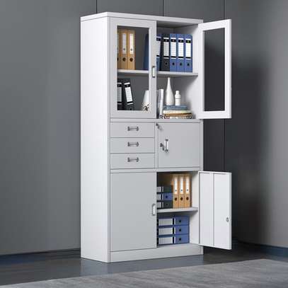 3-Drawer Office Cabinet with Safe & Glass Door Display image 1