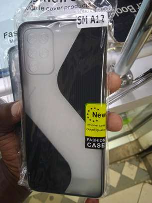 Samsung A12 Fashion Covers in shop- Stripped Black and Mint Green image 1