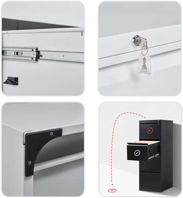 Office Cabinet : 3-Drawer Metallic Filing Cabinet image 4