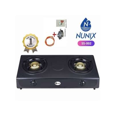 Nunix Two Burner Gas Cooker +Regulator + Pipe + Tightener image 1