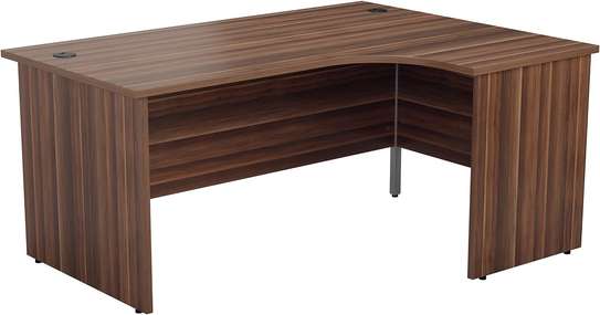 Office Desk: Curved Long Office Desk With Lockable Drawers image 2