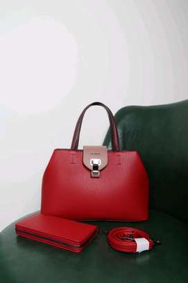 PEDRA Brown Leather Handbag Set with Wallet image 3