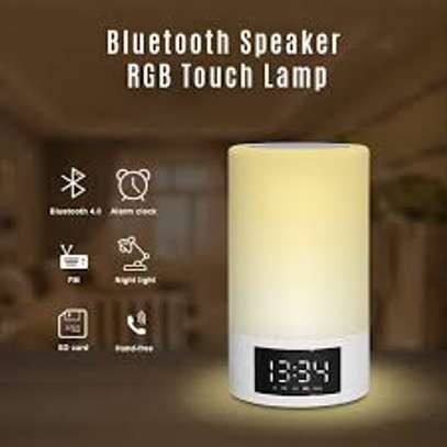 M6 LED Light Wireless bluetooth Speaker 4000mAh Colorful Bedroom Table Touch Lamp Clock Speaker - White image 1