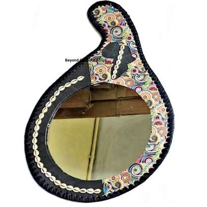 Black Leather African Multicolor Mirror image 3