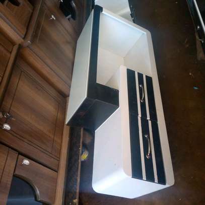 White and black TV Stand image 1