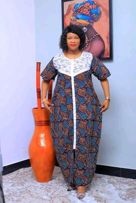 Short sleeved kitenge dress image 9