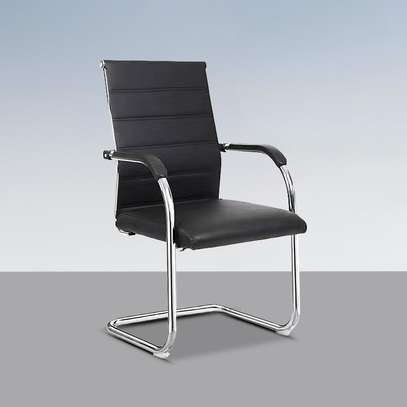 Leather Office Conference Chair – Mid-Back Visitor Chair image 1