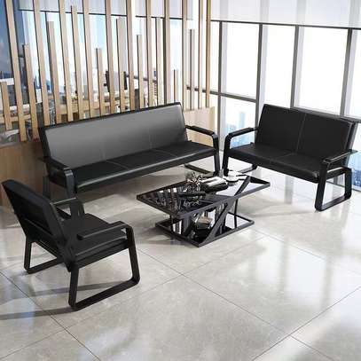 Executive Leather Sofa Set – Office Reception Furniture image 2