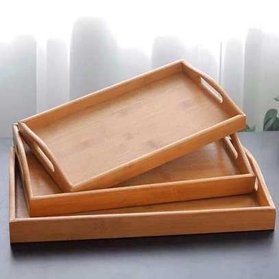 High Quality Multifunctional Bamboo Serving Trays image 1