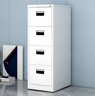 Durable Metal File Cabinet – 4 Drawers, White Steel image 6