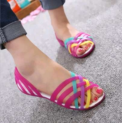 Beautiful multicolor jelly sandals image 3