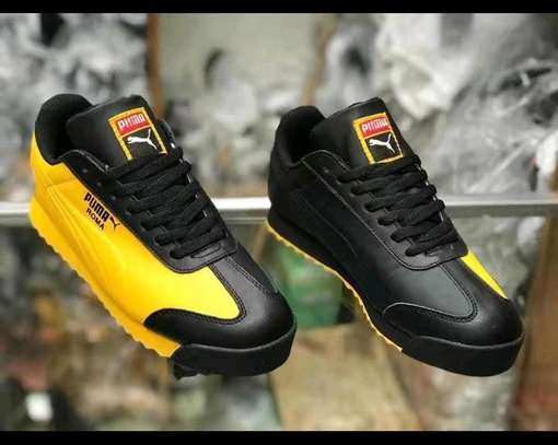 Puma roma black and yellow shop
