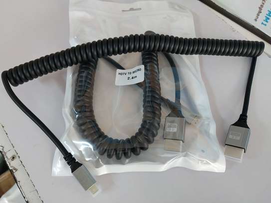Micro HDMI to HDMI-compatible Flexible Coiled Cable image 3