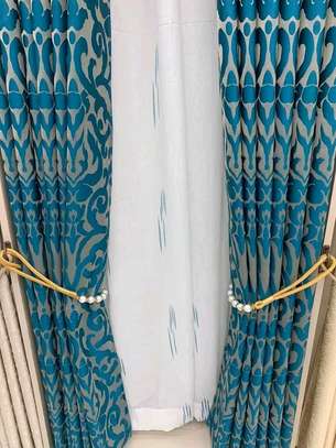 BLUE PLAIN AND PRINTED CURTAINS image 11