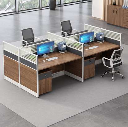 Workstation;Ergonomic Brown Office Workstation image 8
