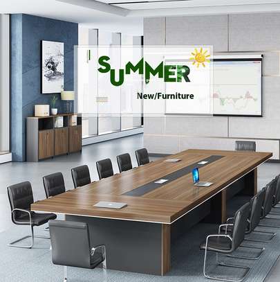 Executive 12-Person Conference Table with Chairs image 2