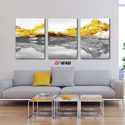 3 piece abstract wall hangings image 4
