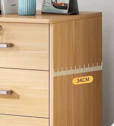 3 Drawer Mobile Wooden filing Cabinet image 3