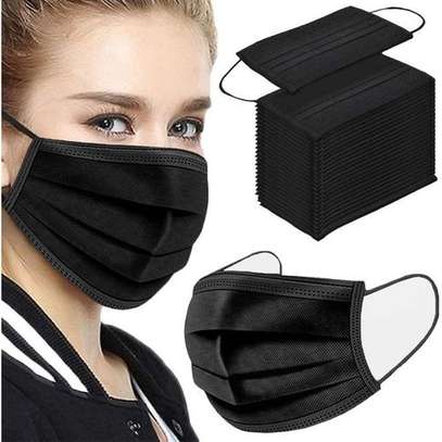Generic 3 Ply Black Disposable Protective Face Mask 50pcs image 1
