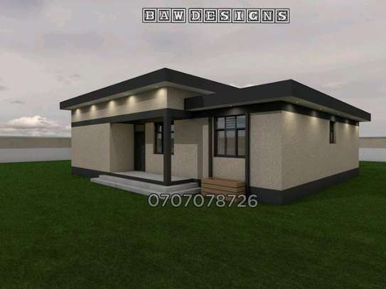 3 bedroom flat roof house plan image 5