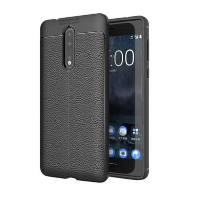 Auto Focus Leather Pattern Soft TPU Back Case Cover for Nokia 8 image 1