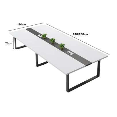 Office Table : 2.4 Meter Boardroom Meeting Office Table image 2