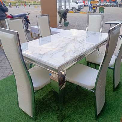 6-Seater Marble Imported Dining Set image 3