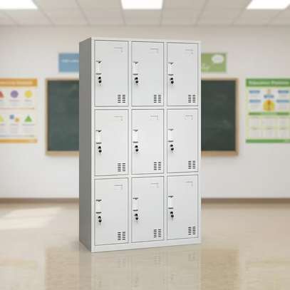 Office Cabinet : Metallic 9-Locker Office Filing Cabinet: image 8