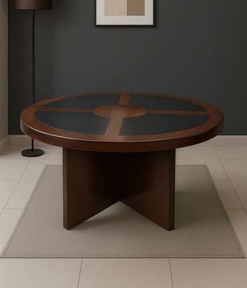 Round Imported Mahogany Boardroom Table image 2