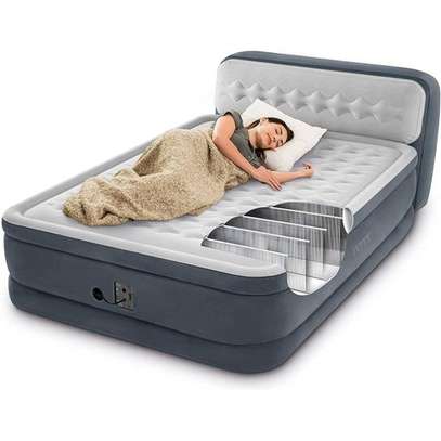 Inflatable Air Mattress With Headrest, Integrated Inner Pump image 2