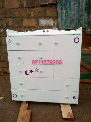 Morden Chest of drawers 4 by 4 fitts plus morden baby cot image 4