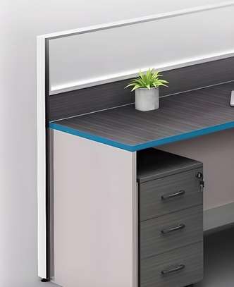 Office Desk:  Modern Workstation with Cable Management image 6