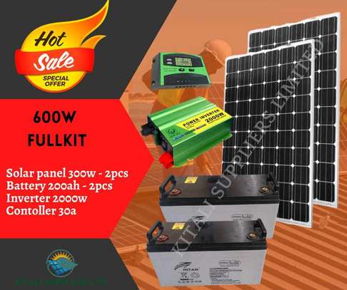 600w solar fullkit plus 200ah battery image 1