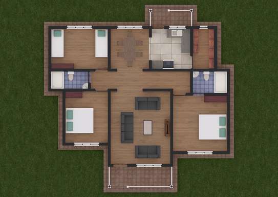 A Glamorous Three Bedroom Plan image 4