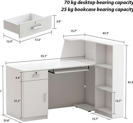 Office Desk: Wooden Rectangular Office Reception Desk image 2