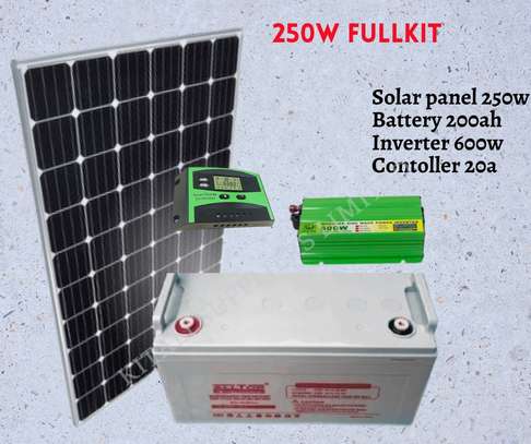 250w  solar fullkit  with 200ah /10hr  battery alltop image 1