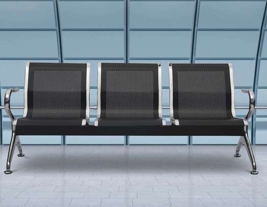 Office Bench : 3 - Seater Black Reception Bench image 6