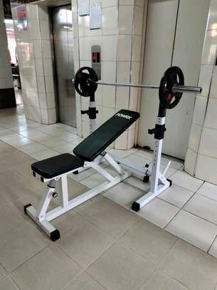 Strong semi commercial adjustable bench with squat rack image 4