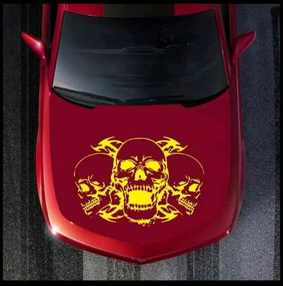 3 skull Car Hood sticker image 3