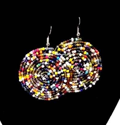 Womens Multicolor beaded maasai earrings image 2