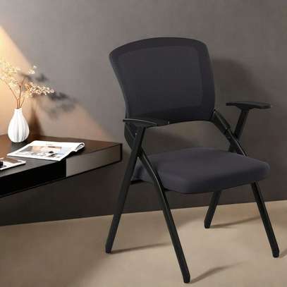 Office Chair; Black Office Chair With Writing Pad image 1