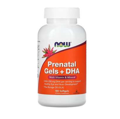 NOW Foods, Prenatal Gels + DHA, 180 Softgels image 1